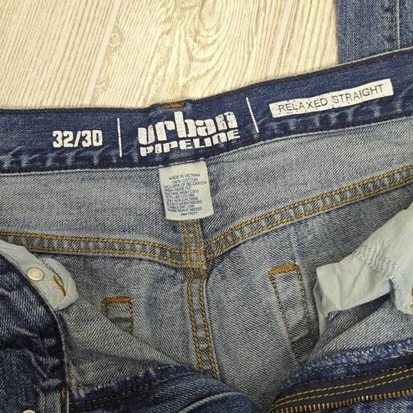 Urban Pipeline Mens 32/30 Denim Jeans Blue Straight Leg Relaxed Fit Pockets - Picture 5 of 6